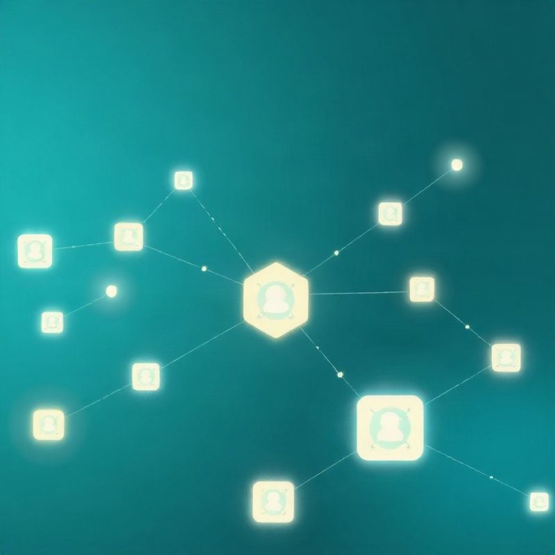 Ilustração abstrata de nós conectados representando integrações de dados